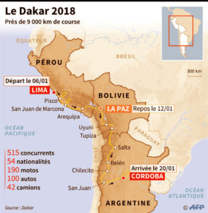 Parcours Dakar 2018 - BOUVIER Stéphane - Aventure Pompy